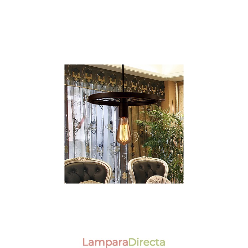 Lámpara colgante industrial vintage de 1 luz con pantalla de hierro