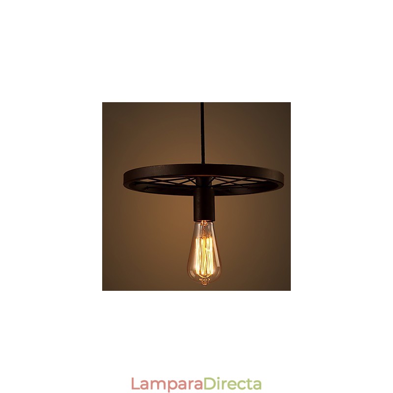 Lámpara colgante industrial vintage de 1 luz con pantalla de hierro