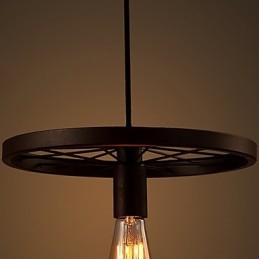 Lámpara colgante industrial vintage de 1 luz con pantalla de hierro