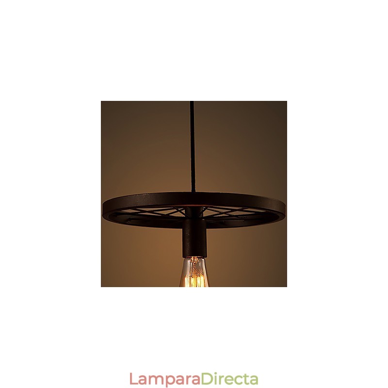 Lámpara colgante industrial vintage de 1 luz con pantalla de hierro