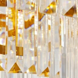 Lámpara colgante redonda de cristal K9 de lujo posmoderna dorada para sala de exposiciones