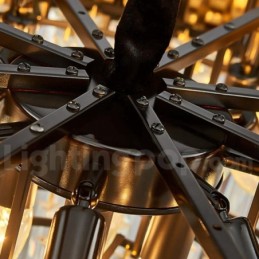 Este año, sala de exposiciones de lujo posmoderna de araña colgante de cristal K9 redonda dorada