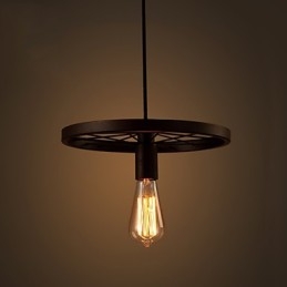 Lámpara colgante industrial vintage de 1 luz con pantalla de hierro