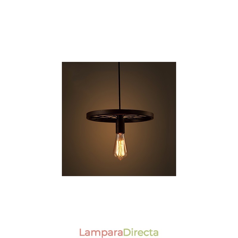 Lámpara colgante industrial vintage de 1 luz con pantalla de hierro