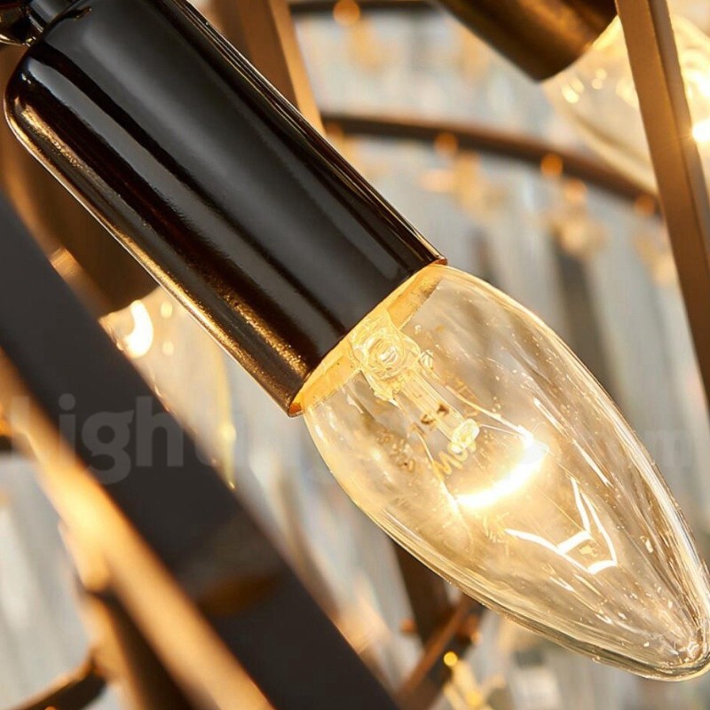 Este año, sala de exposiciones de lujo posmoderna de araña colgante de cristal K9 redonda dorada