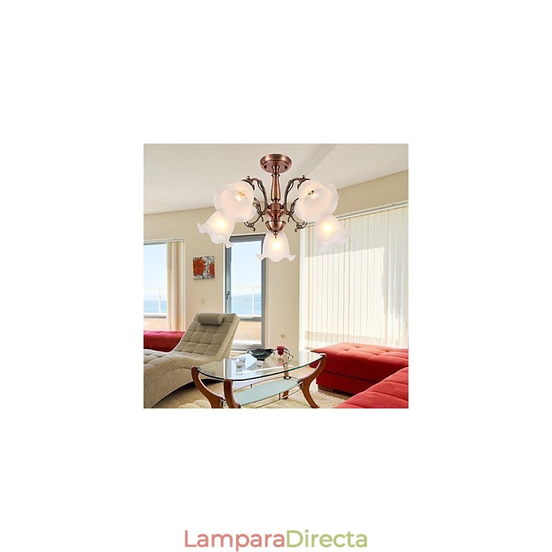 Lámpara empotrada moderna, contemporánea, tradicional, clásica, retro, de metal galvanizado