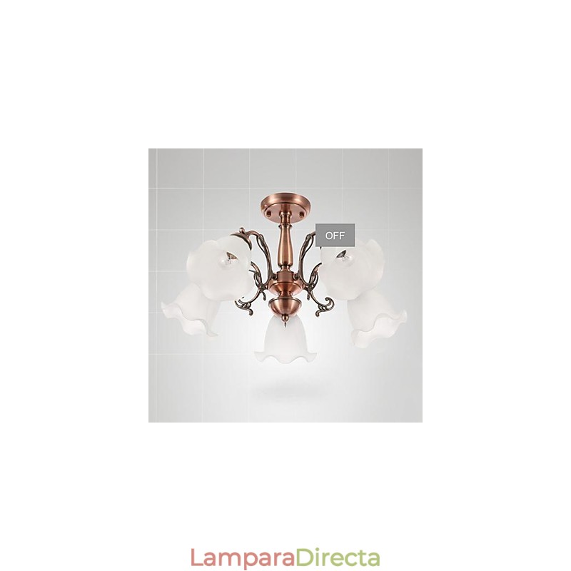 Lámpara empotrada moderna, contemporánea, tradicional, clásica, retro, de metal galvanizado
