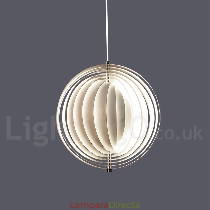 Lámpara colgante DIY posmoderna giratoria de globo blanco