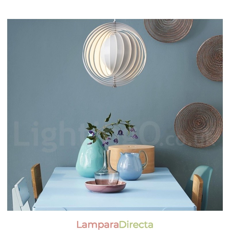 Lámpara colgante DIY posmoderna giratoria de globo blanco