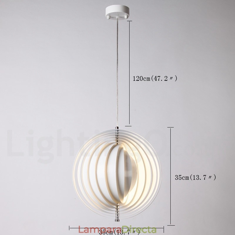 Lámpara colgante DIY posmoderna giratoria de globo blanco