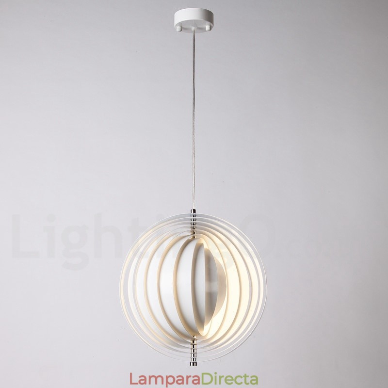 Lámpara colgante DIY posmoderna giratoria de globo blanco