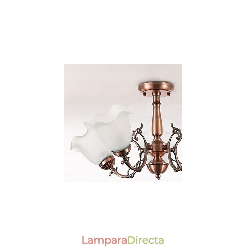 Lámpara empotrada moderna, contemporánea, tradicional, clásica, retro, de metal galvanizado