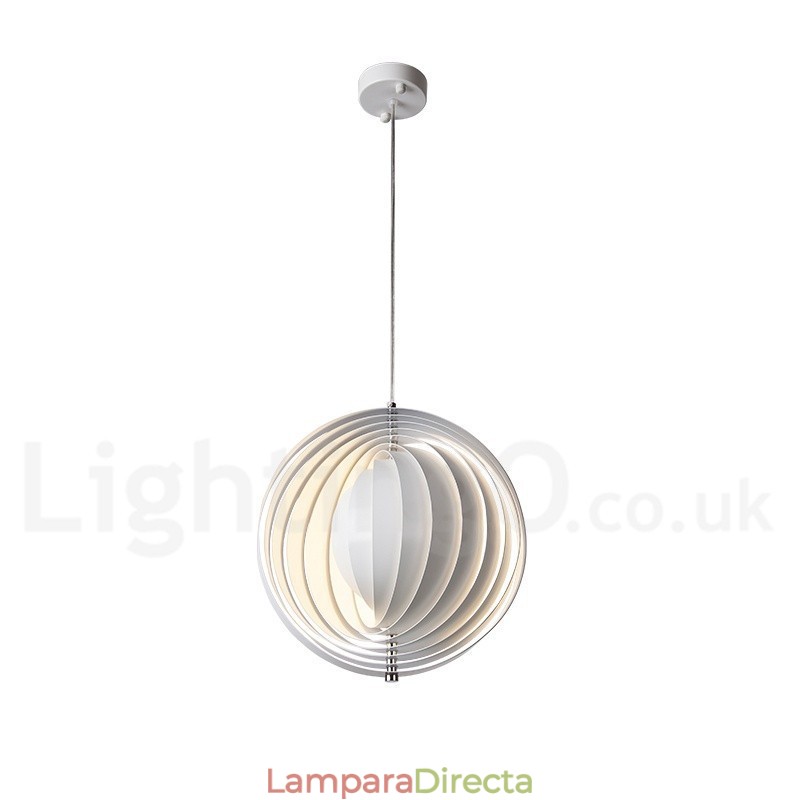 Lámpara colgante DIY posmoderna giratoria de globo blanco