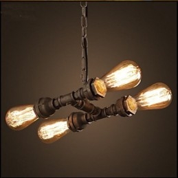 Pipa de agua industrial americana de 4 luces estilo retro viento