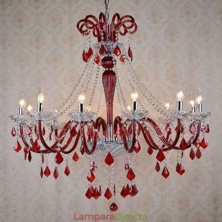 Candelabro de cristal rojo Candelabro de cristal rojo