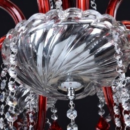 Candelabro de cristal rojo