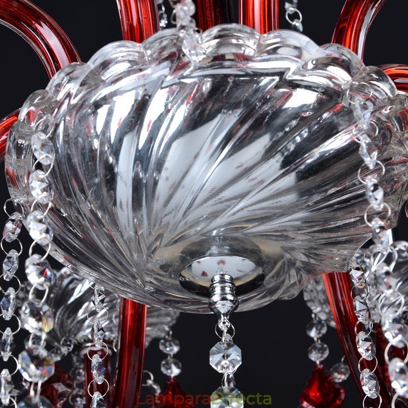 Candelabro de cristal rojo