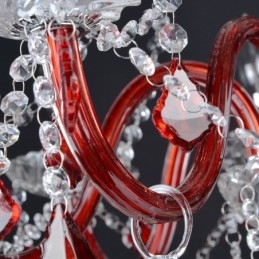 Candelabro de cristal rojo