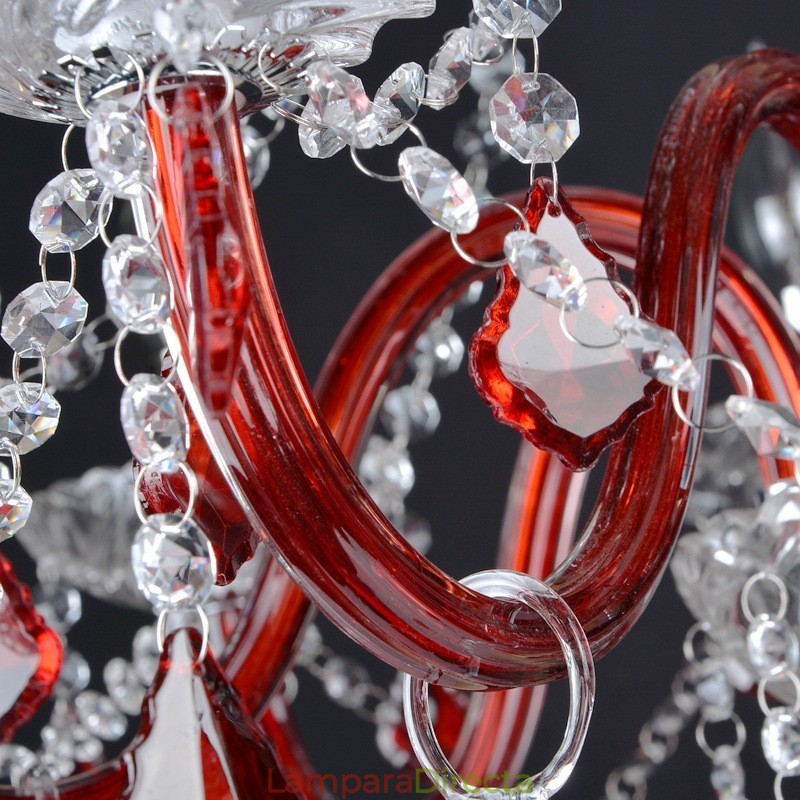 Candelabro de cristal rojo