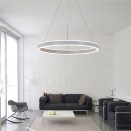 Lámpara colgante Art Déco de 1 anillo y dos tiras de 60 cm.