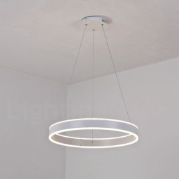 Lámpara colgante Art Déco de 1 anillo y dos tiras de 60 cm.