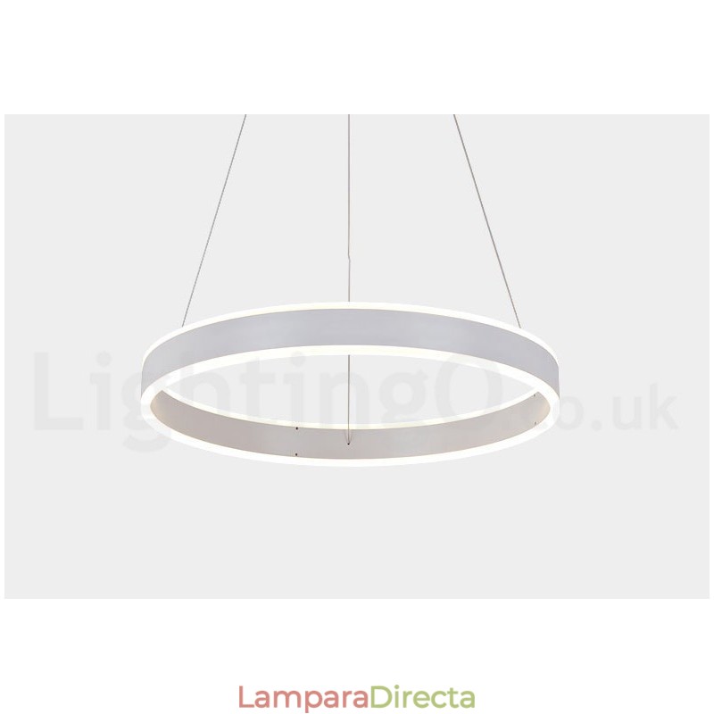 Lámpara colgante Art Déco de 1 anillo y dos tiras de 60 cm.