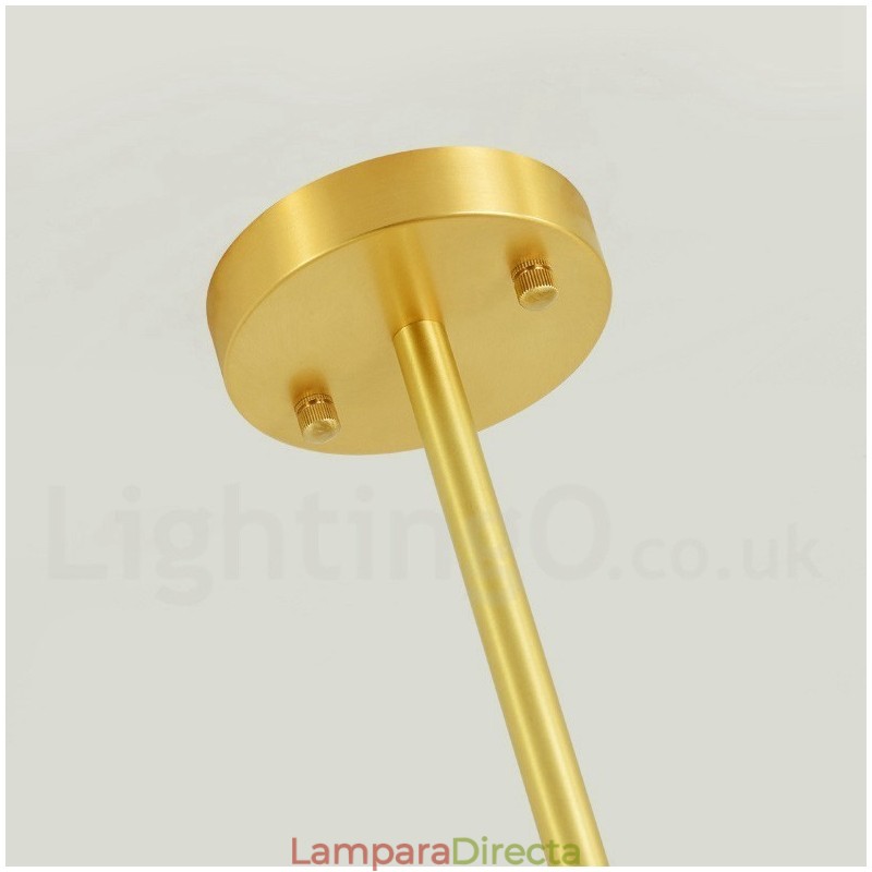 Lámpara colgante moderna de metal con moléculas, estilo norte de Europa, de latón puro, de 8 luces (4+4 luces) y dos niveles.