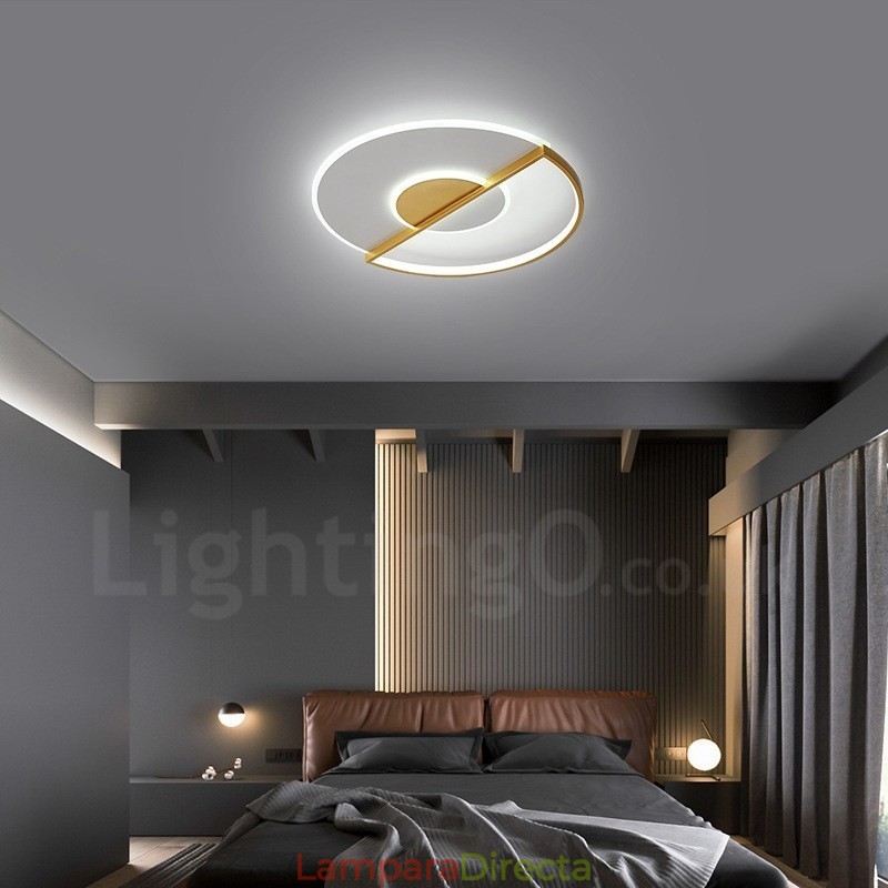 Lámparas de techo empotradas de estilo nórdico contemporáneo, modernas y ultrafinas, doradas, con control remoto. También se pueden usar como apliques de pared.