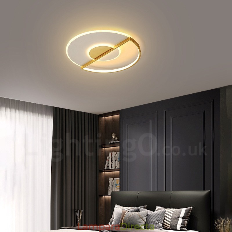 Lámparas de techo empotradas de estilo nórdico contemporáneo, modernas y ultrafinas, doradas, con control remoto. También se pueden usar como apliques de pared.