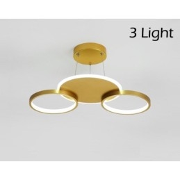 Lámpara de techo circular de estilo nórdico contemporáneo moderno dorado con control remoto. También se puede usar como luz de pared.