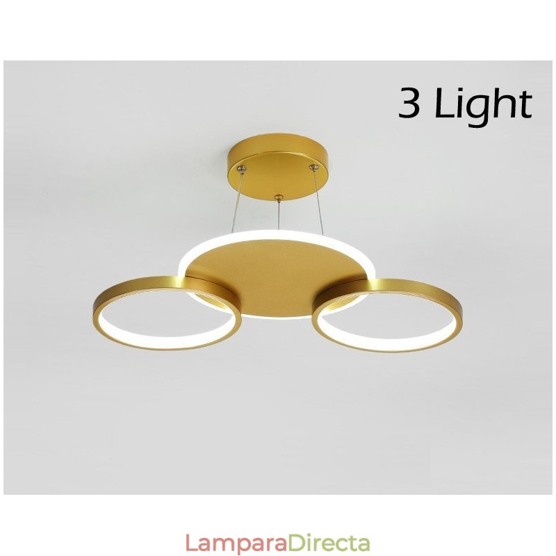 Lámpara de techo circular de estilo nórdico contemporáneo moderno dorado con control remoto. También se puede usar como luz de pared.