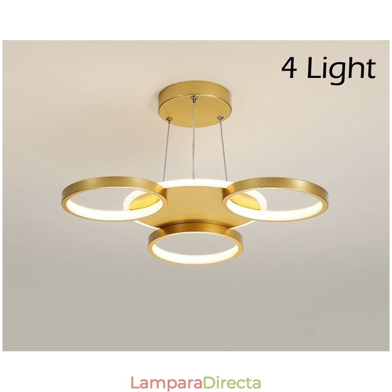 Lámpara de techo circular de estilo nórdico contemporáneo moderno dorado con control remoto. También se puede usar como luz de pared.