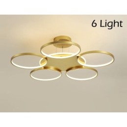 Lámpara de techo circular de estilo nórdico contemporáneo moderno dorado con control remoto. También se puede usar como luz de pared.
