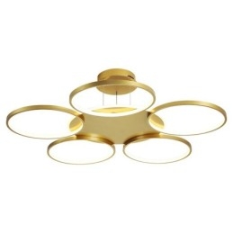 Lámpara de techo circular de estilo nórdico contemporáneo moderno dorado con control remoto. También se puede usar como luz de pared.