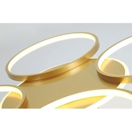 Lámpara de techo circular de estilo nórdico contemporáneo moderno dorado con control remoto. También se puede usar como luz de pared.
