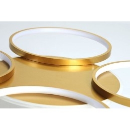 Lámpara de techo circular de estilo nórdico contemporáneo moderno dorado con control remoto. También se puede usar como luz de pared.