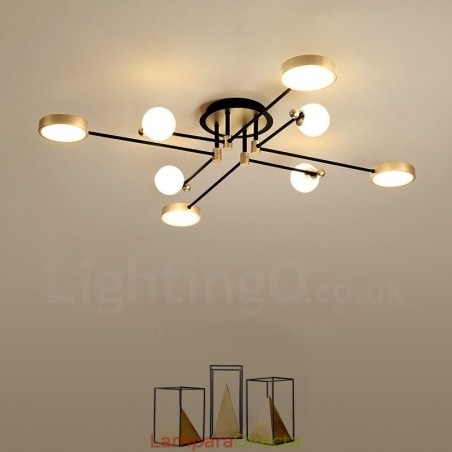 Lámpara de araña moderna de metal con techo negro y dorado Lámpara de araña moderna de metal con techo negro y dorado