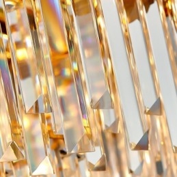 Lámpara colgante de lujo posmoderna de cristal K9 redondo negro y dorado