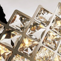 Lámpara colgante de cristal K9 redondo, de lujo, posmoderna, de dos niveles, en negro y dorado