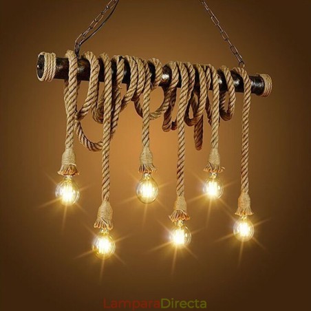 Lámpara de araña de cuerda de cáñamo de estilo nórdico clásico tradicional vintage Lámpara de araña de cuerda de cáñamo de estilo nórdico clásico tradicional vintage