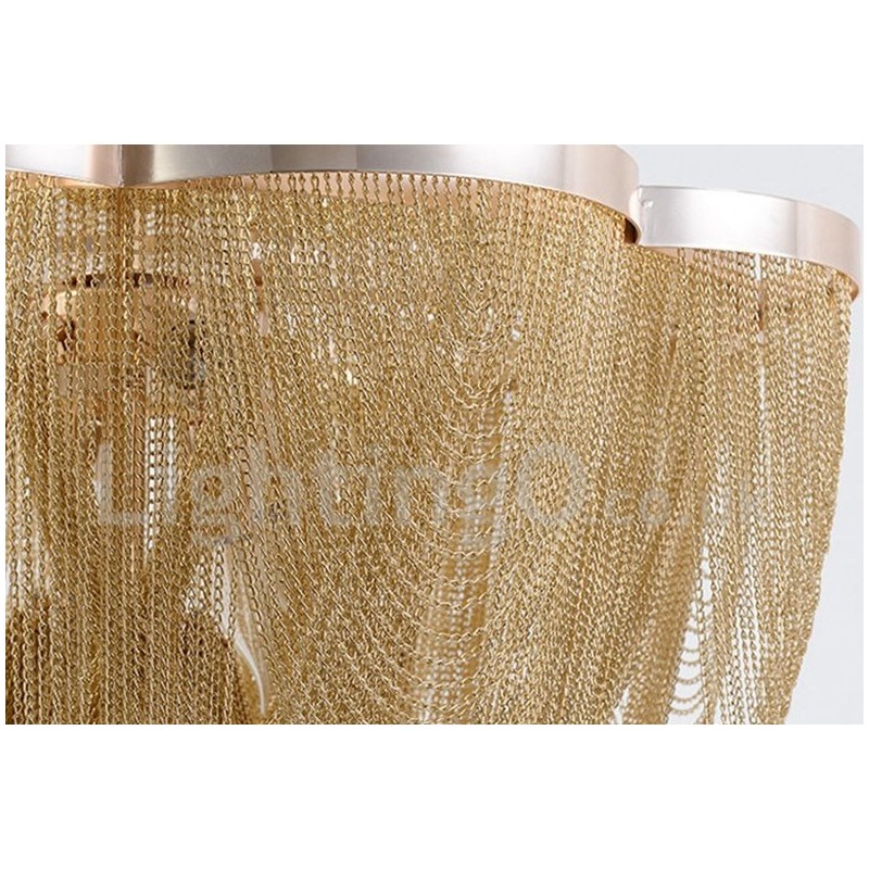 Lámpara colgante de diseño con borlas en color plata y oro
