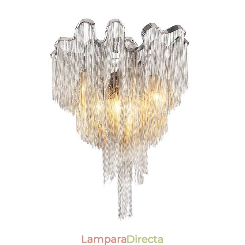 Lámpara de techo de diseño con borlas en color plata y oro