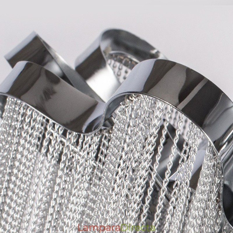 Lámpara de techo de diseño con borlas en color plata y oro