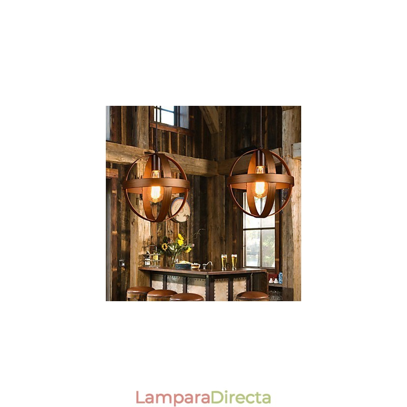 Lámpara de hierro retro moderna minimalista estilo industrial araña