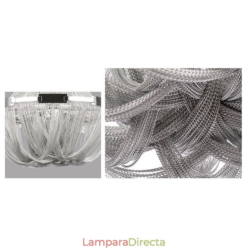 Lámpara colgante de diseño con borlas en color plata y oro