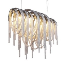 Lámpara colgante de diseño con borlas en color plata y oro