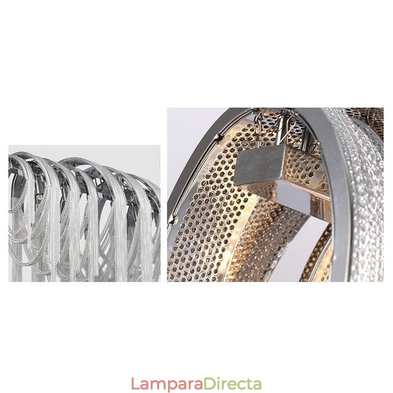 Lámpara colgante de diseño con borlas en color plata y oro