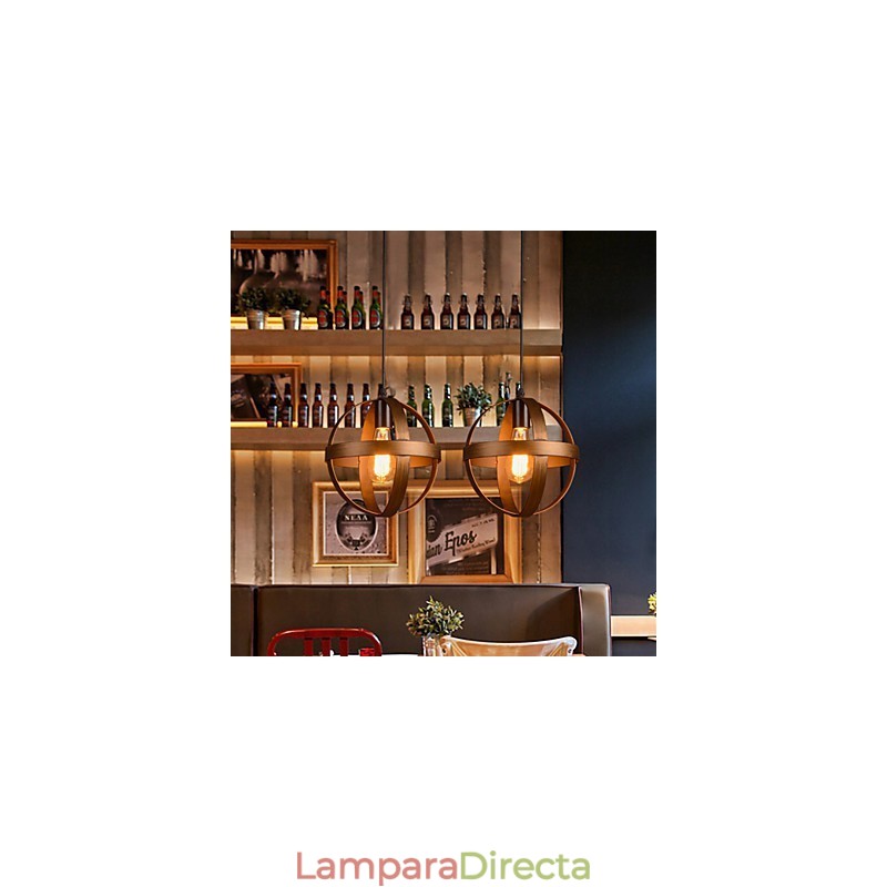 Lámpara de hierro retro moderna minimalista estilo industrial araña