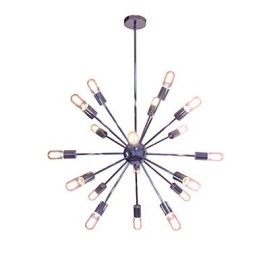 Lámpara de araña moderna con forma de globo para sala de estar, comedor, compras, tienda, noche, metal cromado
