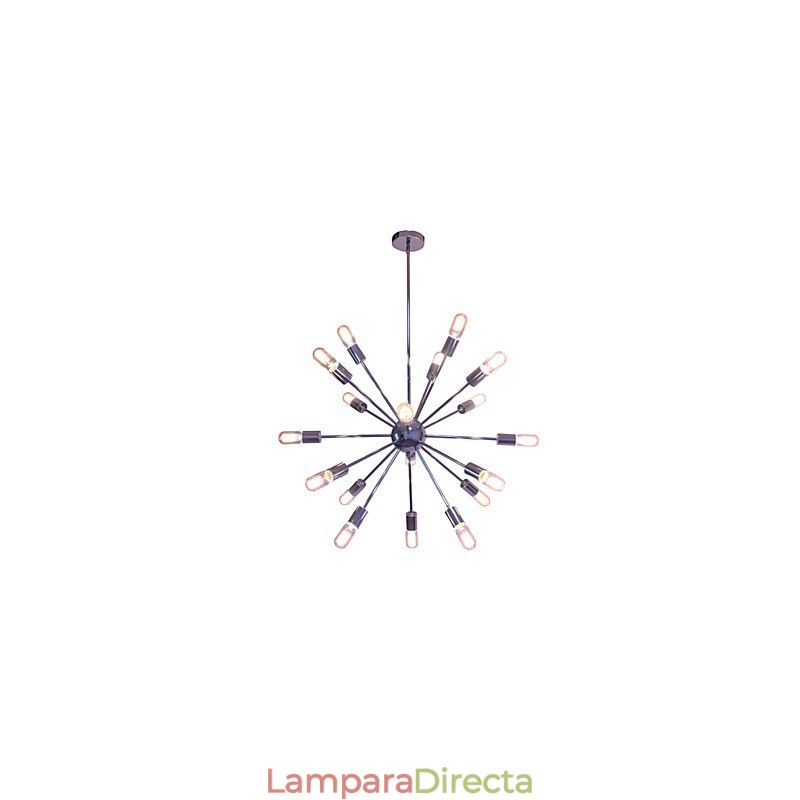 Lámpara de araña moderna con forma de globo para sala de estar, comedor, compras, tienda, noche, metal cromado
